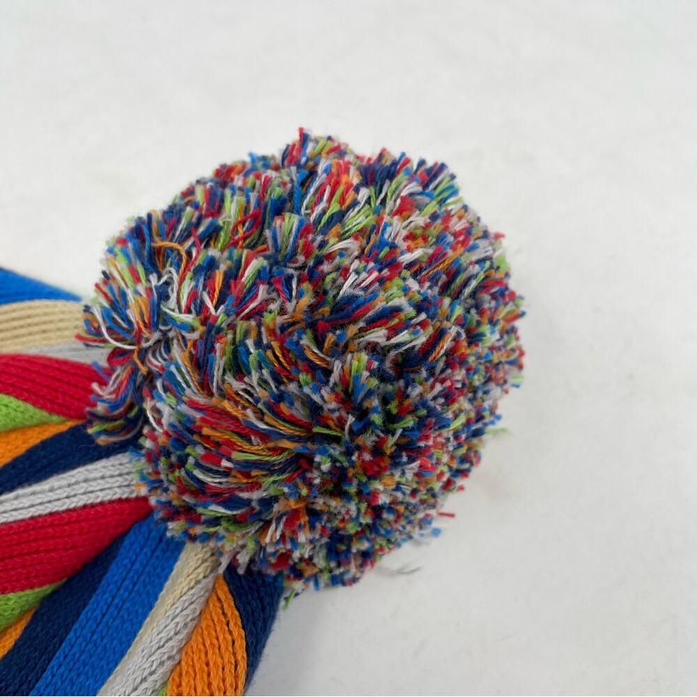 Hanna Anderson Navy Muti Color Pom  Pom Winter Hat Small - Picture 4 of 9